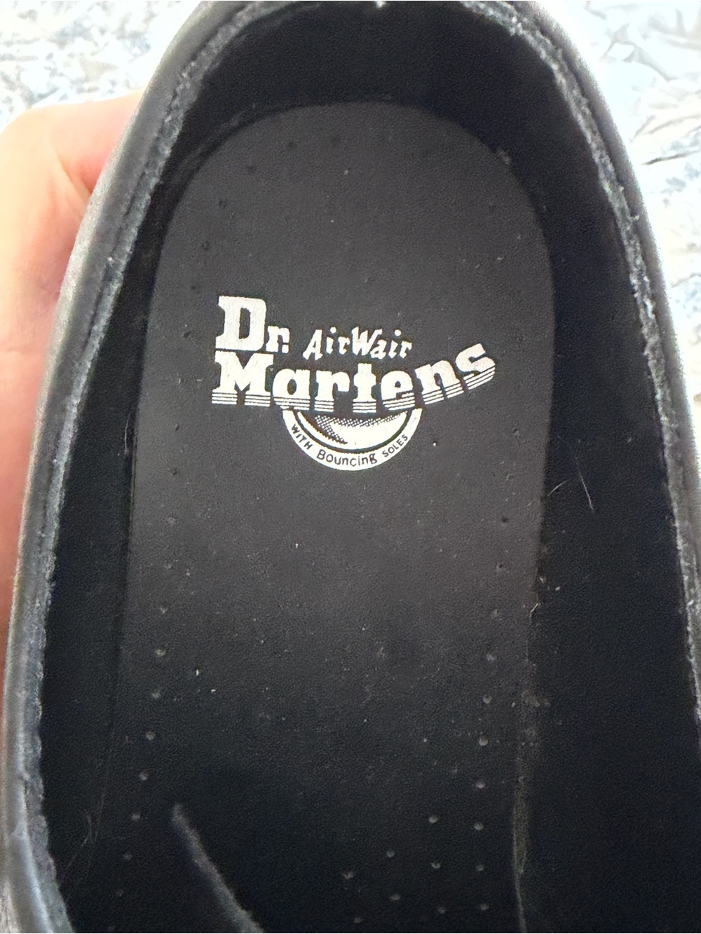 Dr. Martens Black Leather Derby Shoes with Yellow Stitching - Picture 3 of 4